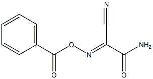 2-amino-N-(benzoyloxy)-2-oxoethanimidoyl cyanide Struktur