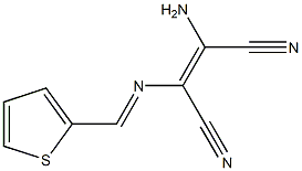 (Z)-2-amino-3-{[(E)-2-thienylmethylidene]amino}-2-butenedinitrile Struktur