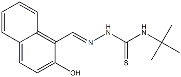 N1-(tert-butyl)-2-[(2-hydroxy-1-naphthyl)methylidene]hydrazine-1-carbothioamide Struktur