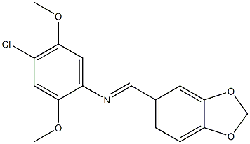 N1-(1,3-benzodioxol-5-ylmethylidene)-4-chloro-2,5-dimethoxyaniline Struktur