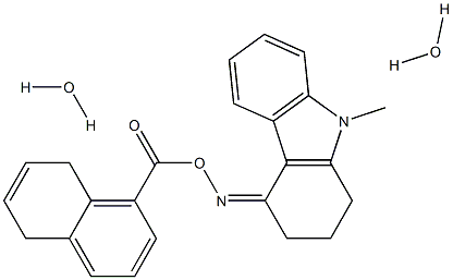 4-{[(5,8-dihydronaphthalen-1-ylcarbonyl)oxy]imino}-9-methyl-2,3,4,9-tetrahydro-1H-carbazole dihydrate Struktur