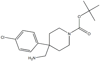 4-Aminomethyl-4-(4-chloro-phenyl)-piperidine-1-carboxylic acid tert-butyl ester Struktur