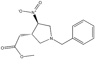 methyl 2-((3S,4R)-1-benzyl-4-nitropyrrolidin-3-yl)acetate Struktur