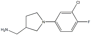 [1-(3-chloro-4-fluorophenyl)pyrrolidin-3-yl]methanamine Struktur