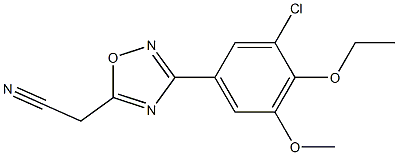 [3-(3-chloro-4-ethoxy-5-methoxyphenyl)-1,2,4-oxadiazol-5-yl]acetonitrile Struktur