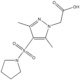 [3,5-dimethyl-4-(pyrrolidin-1-ylsulfonyl)-1H-pyrazol-1-yl]acetic acid Struktur