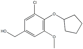 [3-chloro-4-(cyclopentyloxy)-5-methoxyphenyl]methanol Struktur