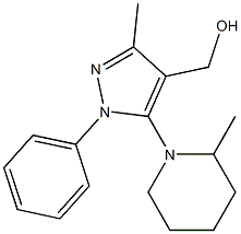 [3-methyl-5-(2-methylpiperidin-1-yl)-1-phenyl-1H-pyrazol-4-yl]methanol Struktur