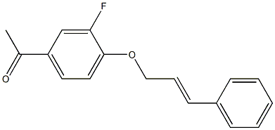 1-{3-fluoro-4-[(3-phenylprop-2-en-1-yl)oxy]phenyl}ethan-1-one Struktur