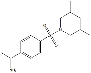 1-{4-[(3,5-dimethylpiperidine-1-)sulfonyl]phenyl}ethan-1-amine Struktur