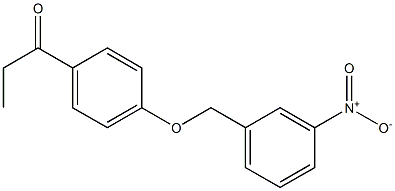 1-{4-[(3-nitrophenyl)methoxy]phenyl}propan-1-one Struktur