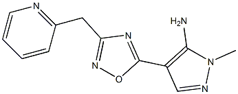 1-methyl-4-[3-(pyridin-2-ylmethyl)-1,2,4-oxadiazol-5-yl]-1H-pyrazol-5-amine Struktur