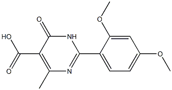 2-(2,4-dimethoxyphenyl)-4-methyl-6-oxo-1,6-dihydropyrimidine-5-carboxylic acid Struktur