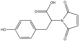 2-(2,5-dioxo-2,5-dihydro-1H-pyrrol-1-yl)-3-(4-hydroxyphenyl)propanoic acid Struktur