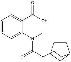 2-(2-{bicyclo[2.2.1]heptan-2-yl}-N-methylacetamido)benzoic acid Struktur