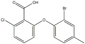 2-(2-bromo-4-methylphenoxy)-6-chlorobenzoic acid Struktur