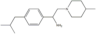 2-(4-methylpiperidin-1-yl)-1-[4-(2-methylpropyl)phenyl]ethan-1-amine Struktur