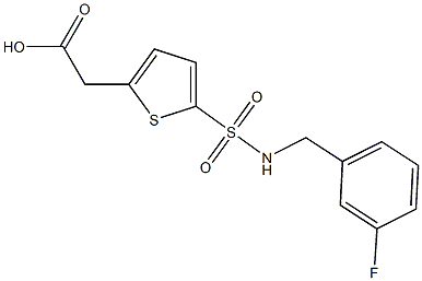 2-(5-{[(3-fluorophenyl)methyl]sulfamoyl}thiophen-2-yl)acetic acid Struktur