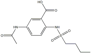 2-(butane-1-sulfonamido)-5-acetamidobenzoic acid Struktur