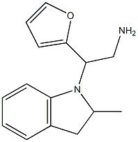 2-(furan-2-yl)-2-(2-methyl-2,3-dihydro-1H-indol-1-yl)ethan-1-amine Struktur