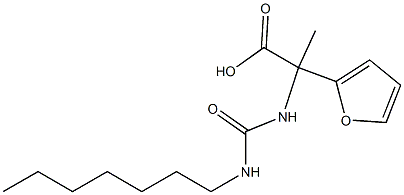 2-(furan-2-yl)-2-[(heptylcarbamoyl)amino]propanoic acid Struktur