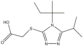 2-{[4-(2-methylbutan-2-yl)-5-(propan-2-yl)-4H-1,2,4-triazol-3-yl]sulfanyl}acetic acid Struktur