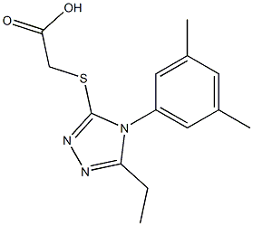 2-{[4-(3,5-dimethylphenyl)-5-ethyl-4H-1,2,4-triazol-3-yl]sulfanyl}acetic acid Struktur