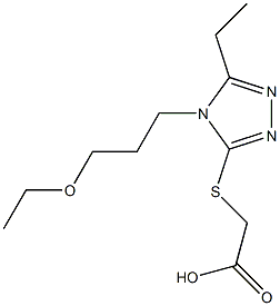 2-{[4-(3-ethoxypropyl)-5-ethyl-4H-1,2,4-triazol-3-yl]sulfanyl}acetic acid Struktur