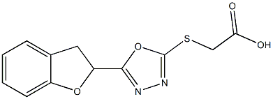 2-{[5-(2,3-dihydro-1-benzofuran-2-yl)-1,3,4-oxadiazol-2-yl]sulfanyl}acetic acid Struktur