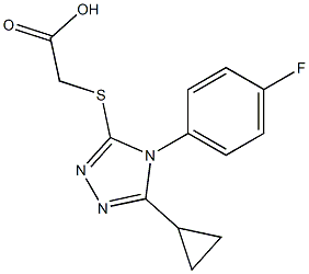 2-{[5-cyclopropyl-4-(4-fluorophenyl)-4H-1,2,4-triazol-3-yl]sulfanyl}acetic acid Struktur