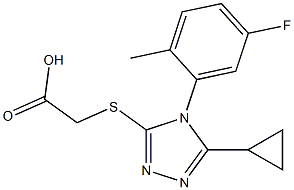 2-{[5-cyclopropyl-4-(5-fluoro-2-methylphenyl)-4H-1,2,4-triazol-3-yl]sulfanyl}acetic acid Struktur