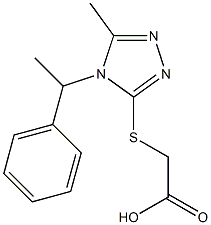 2-{[5-methyl-4-(1-phenylethyl)-4H-1,2,4-triazol-3-yl]sulfanyl}acetic acid Struktur