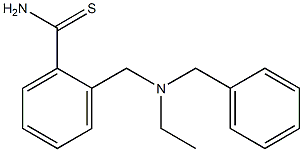 2-{[benzyl(ethyl)amino]methyl}benzene-1-carbothioamide Struktur