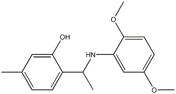 2-{1-[(2,5-dimethoxyphenyl)amino]ethyl}-5-methylphenol Struktur