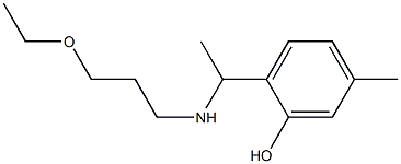 2-{1-[(3-ethoxypropyl)amino]ethyl}-5-methylphenol Struktur