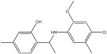 2-{1-[(4-chloro-2-methoxy-5-methylphenyl)amino]ethyl}-5-methylphenol Struktur