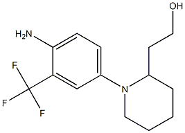 2-{1-[4-amino-3-(trifluoromethyl)phenyl]piperidin-2-yl}ethanol Struktur