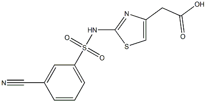 2-{2-[(3-cyanobenzene)sulfonamido]-1,3-thiazol-4-yl}acetic acid Struktur