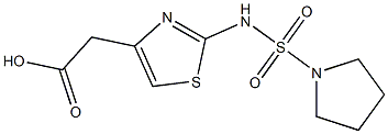 2-{2-[(pyrrolidine-1-sulfonyl)amino]-1,3-thiazol-4-yl}acetic acid Struktur