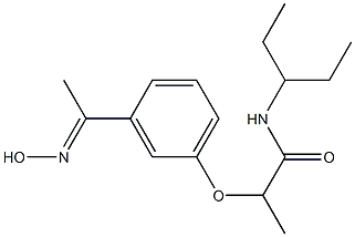 2-{3-[1-(hydroxyimino)ethyl]phenoxy}-N-(pentan-3-yl)propanamide Struktur