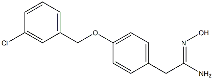 2-{4-[(3-chlorophenyl)methoxy]phenyl}-N'-hydroxyethanimidamide Struktur