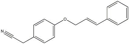 2-{4-[(3-phenylprop-2-en-1-yl)oxy]phenyl}acetonitrile Struktur