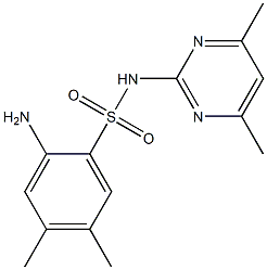 2-amino-N-(4,6-dimethylpyrimidin-2-yl)-4,5-dimethylbenzene-1-sulfonamide Struktur