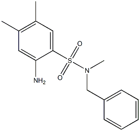 2-amino-N-benzyl-N,4,5-trimethylbenzene-1-sulfonamide Struktur