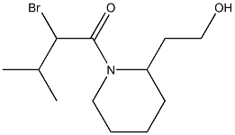 2-bromo-1-[2-(2-hydroxyethyl)piperidin-1-yl]-3-methylbutan-1-one Struktur