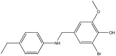 2-bromo-4-{[(4-ethylphenyl)amino]methyl}-6-methoxyphenol Struktur