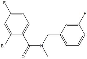 2-bromo-4-fluoro-N-[(3-fluorophenyl)methyl]-N-methylbenzamide Struktur