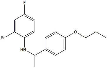 2-bromo-4-fluoro-N-[1-(4-propoxyphenyl)ethyl]aniline Struktur