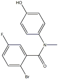 2-bromo-5-fluoro-N-(4-hydroxyphenyl)-N-methylbenzamide Struktur