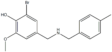 2-bromo-6-methoxy-4-({[(4-methylphenyl)methyl]amino}methyl)phenol Struktur